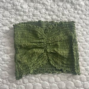 Green bandeau crop top stretchy